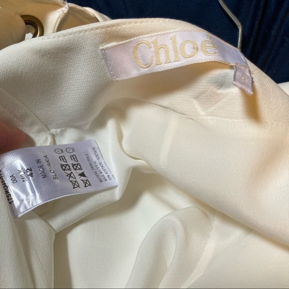 Chloé White V-Neck Mini Dress - Picture 9 of 10